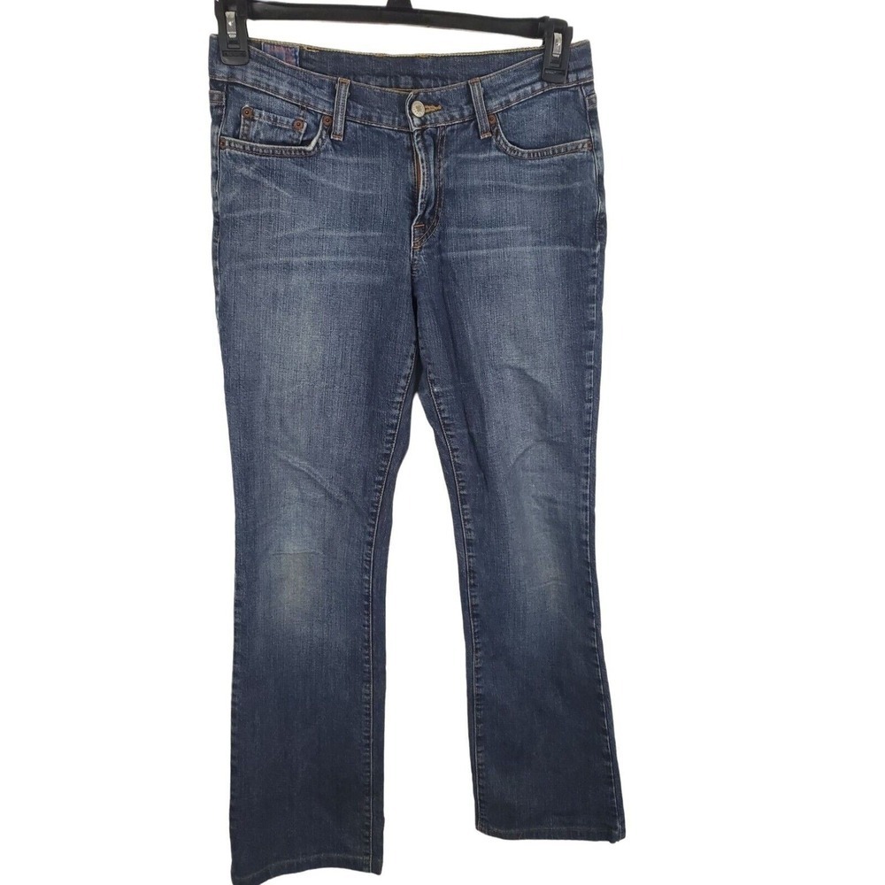 Lucky Jeans 4/27 Womens Mid Rise Straight Leg Medium Wash Casual Blue